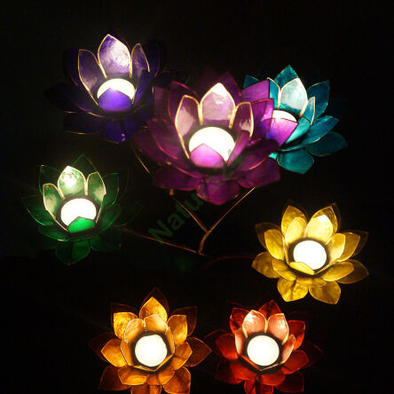 Kwiat Lotosu - Świecznik złoty - Światło czakry - 45% Promocja - 8