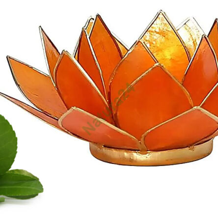 Kwiat Lotosu - Świecznik złoty - Światło czakry - 45% Promocja - 4