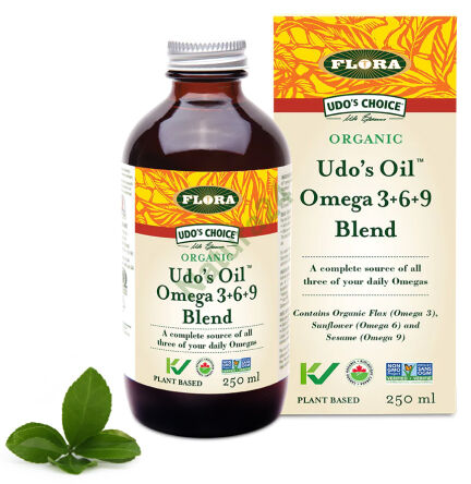 Udo’s Oil® – Omega 3+6+9 Blend – mieszanka organicznych olejów roślinnych 250ml/ 500 ml