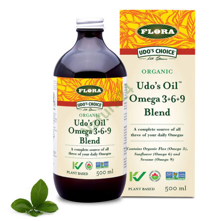 Udo’s Oil® – Omega 3+6+9 Blend – mieszanka organicznych olejów roślinnych 250ml/ 500 ml