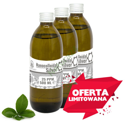 LIMITIERTES ANGEBOT! 3x Silber - Silber-Nanokolloid 25 ppm 500ml