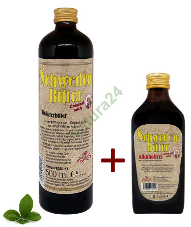 Original schwedische Kräuter Set Alk. 500ml + alkoholfrei 200ml