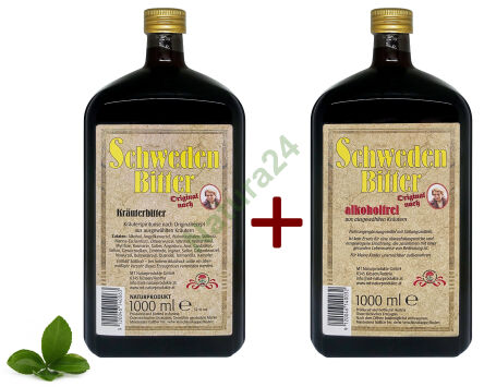 Zestaw Oryginalne zioła szwedzkie alk. 1000ml + bezalk. 1000ml