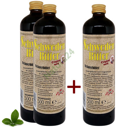 Schwedenbitter Originalrezept nach Maria Treben 2x500ml+500ml 