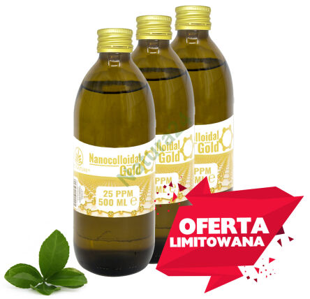 LIMITIERTES ANGEBOT! 3x Gold - Gold-Nanokolloid 25 ppm 500ml
