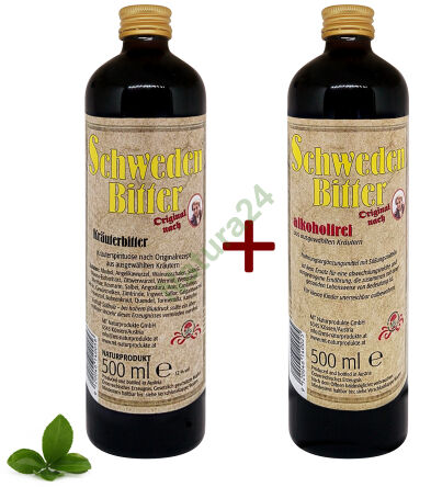Original schwedische Kräuter Set Alk. 500ml + alkoholfrei 500ml