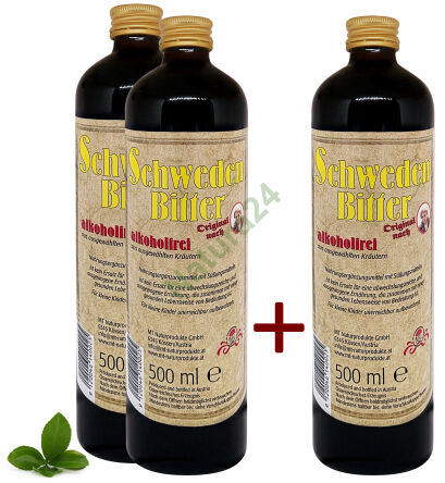 Schwedenbitter ohne Alkohol Maria Treben 2x500ml+500ml