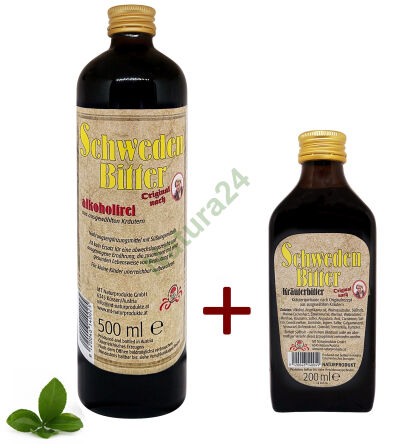 Original schwedische Kräuter Set alkoholfrei 500ml + alkoholhaltig 200ml